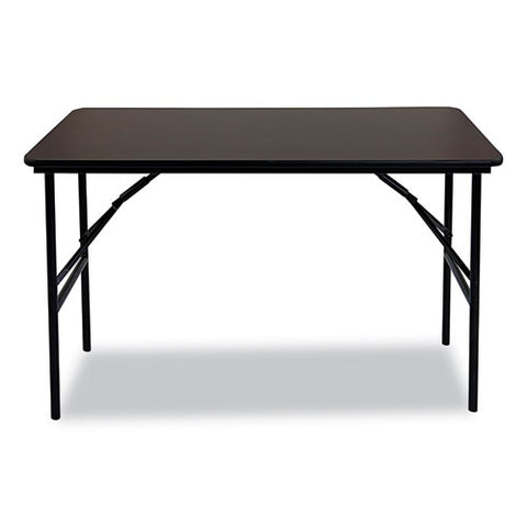 Economy Wood Laminate Folding Table, Rectangular, 48w X 24d X 29h, Walnut