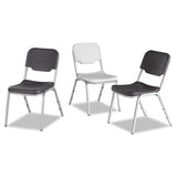 Rough 'n Ready Original Stack Chair, Black Seat-black Back, Silver Base, 4-carton