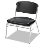 Rough 'n Ready Big And Tall Stack Chair, Black Seat-black Back, Silver Base, 4-carton