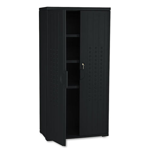 Officeworks Resin Storage Cabinet, 33w X 18d X 66h, Black
