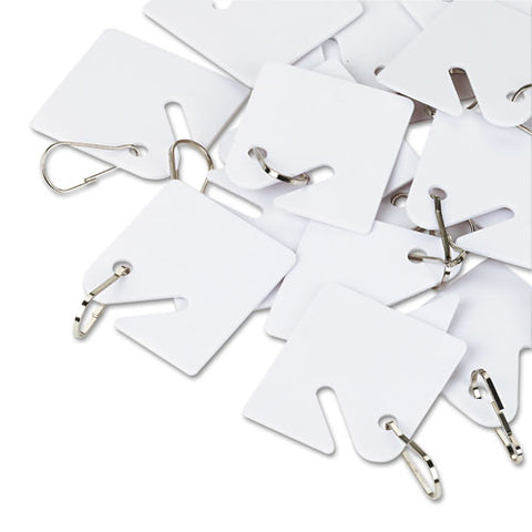 Replacement Slotted Key Cabinet Tags, 1 5-8 X 1 1-2, White, 20-pack