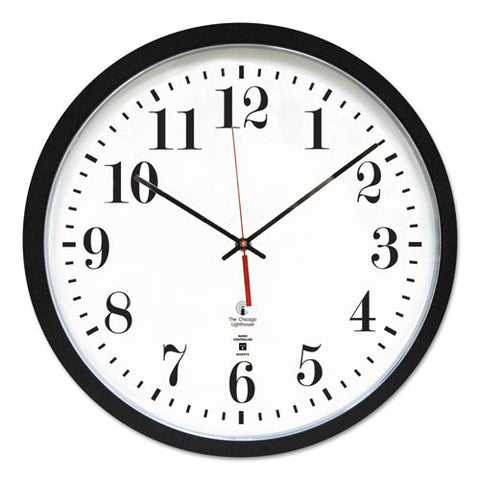 Black Atomic Contemporary Clock, 16.5" Overall Diameter, Black Case, 1 Aa (sold Separately)