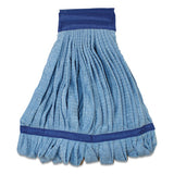 Microfiber Tube Wet Mops, Large, 5" Headband, Blue, 12-carton