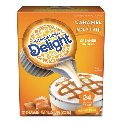 Flavored Liquid Non-dairy Coffee Creamer, Caramel Macchiato, Mini Cups, 24-box