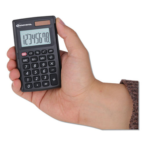 15921 Pocket Calculator With Hard Shell Flip Cover, 8-digit, Lcd