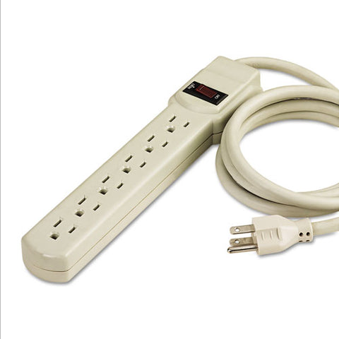 Six-outlet Power Strip, 4 Ft Cord, 1.94 X 10.19 X 1.19, Ivory