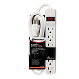 Six-outlet Power Strip, 6 Ft Cord, 1.94 X 10.19 X 1.19, Ivory