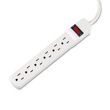 Six-outlet Power Strip, 6 Ft Cord, 1.94 X 10.19 X 1.19, Ivory