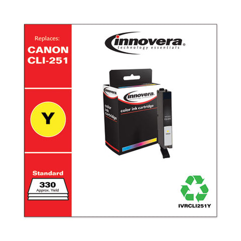 Remanufactured Yellow Ink, Replacement For Canon Cli-251 (6516b001), 330 Page-yield