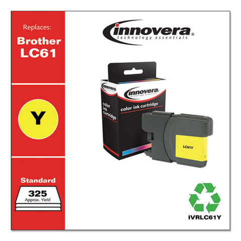 Remanufactured Yellow Ink, Replacement For Brother Lc61y, 750 Page-yield