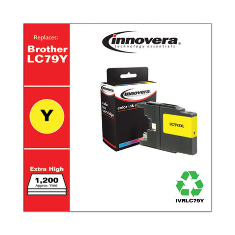 Remanufactured Yellow Extra High-yield Ink, Replacement For Brother Lc79y, 1,200 Page-yield