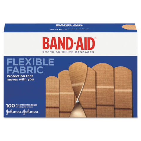 Flexible Fabric Adhesive Bandages, Assorted, 100-box