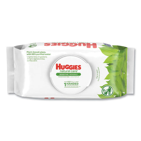 Natural Care Sensitive Baby Wipes, 1-ply, 3.88 X 6.6, Unscented, White, 56/pack, 8 Packs/carton