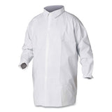 A20 Breathable Particle Protection Lab Coat, Hook And Loop Closure/elastic Wrists/no Pockets, Large, White, 30/carton