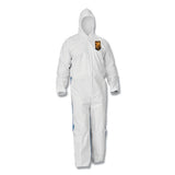 A35 Liquid And Particle Protection Coveralls, Hooded, Large, White, 25-carton
