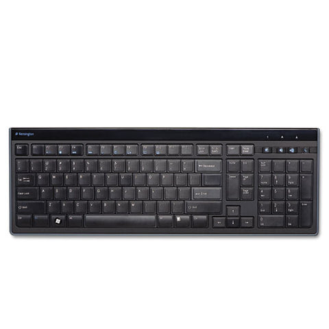 Slim Type Standard Keyboard, 104 Keys, Black-silver