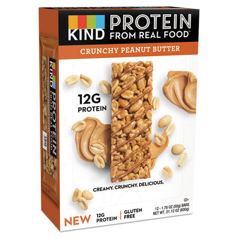 Protein Bars, Crunchy Peanut Butter, 1.76 Oz, 12-pack