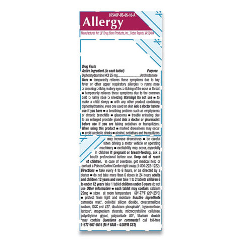 Allergy Relief Tablets, Refill Pack, Two Tablets-packet, 50 Packets-box