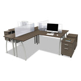 Trento Line L-shaped Desk, 59.13" X 59.13" X 29.5", Mocha-gray