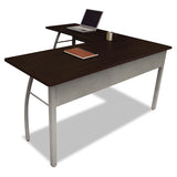Trento Line L-shaped Desk, 59.13" X 59.13" X 29.5", Mocha-gray