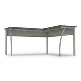 Trento Line L-shaped Desk, 59.13" X 59.13" X 29.5", Mocha-gray