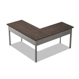 Trento Line L-shaped Desk, 59.13" X 59.13" X 29.5", Mocha-gray