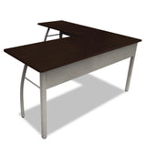 Trento Line L-shaped Desk, 59.13" X 59.13" X 29.5", Mocha-gray