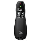 R400 Wireless Presentation Remote With Laser Pointer, 50 Ft. Range, Matte Black