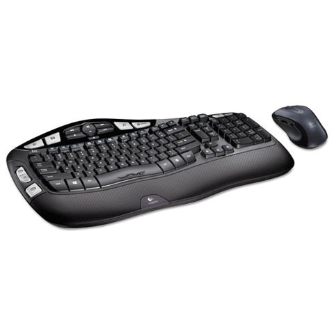 Mk550 Wireless Wave Keyboard + Mouse Combo, 2.4 Ghz Frequency-30 Ft Wireless Range, Black