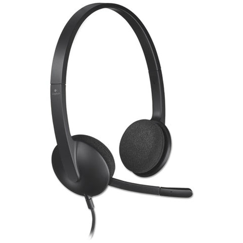 H340 Corded Headset, Usb, Black