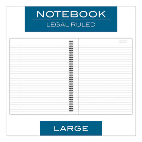 Wirebound Business Notebook, Wide-legal Rule, Black Cover, 11 X 8.5, 80 Sheets