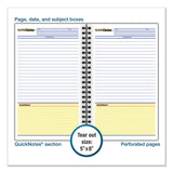 Wirebound Guided Business Notebook, Quicknotes, Dark Gray Cover, 8 X 5, 80 Sheets