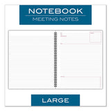 Wirebound Guided Business Notebook, Meeting Notes, Dark Gray, 11 X 8.25, 80 Sheets