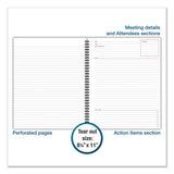 Wirebound Guided Business Notebook, Meeting Notes, Dark Gray, 11 X 8.25, 80 Sheets