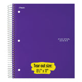 Wirebound Notebook, 1 Subject, College Rule, Assorted Color Covers, 11 X 8.5, 100 Sheets