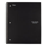 Wirebound Notebook, 5 Subjects, College Rule, Assorted Color Covers, 11 X 8.5, 200 Sheets