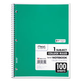 Spiral Notebook, 1 Subject, Medium-college Rule, Assorted Color Covers, 11 X 8, 100 Sheets