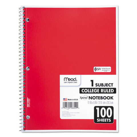 Spiral Notebook, 1 Subject, Medium-college Rule, Assorted Color Covers, 11 X 8, 100 Sheets