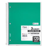 Spiral Notebook, 3 Subjects, Medium-college Rule, Assorted Color Covers, 11 X 8, 120 Sheets