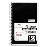 Spiral Notebook, 3 Subjects, Medium-college Rule, Assorted Color Covers, 9.5 X 5.5, 150 Sheets