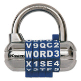 Password Plus Combination Lock, Hardened Steel Shackle, 2 1-2" Wide, Silver