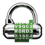 Password Plus Combination Lock, Hardened Steel Shackle, 2 1-2" Wide, Silver