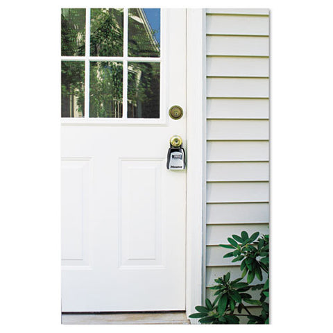 Locking Combination 5 Key Steel Box, 3 1-4w X 1 5-8d X 4h, Black-silver