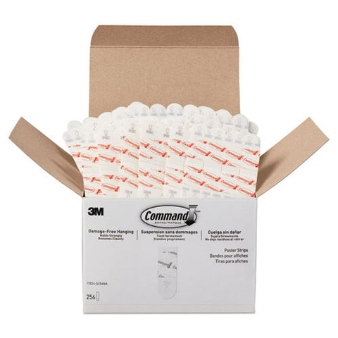 Poster Strips, Removable, Holds Up To 1 Lb, 5-8" X 1 3-4", White, 256-pack