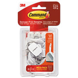 General Purpose Hooks, Small, 0.5 Lb Cap, White, 28 Hooks And 32 Strips-pack