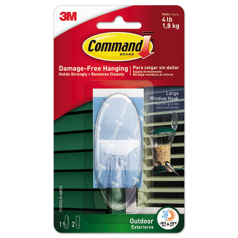 All Weather Hooks And Strips, Plastic, Large, 1 Hooks And 2 Strips-pack