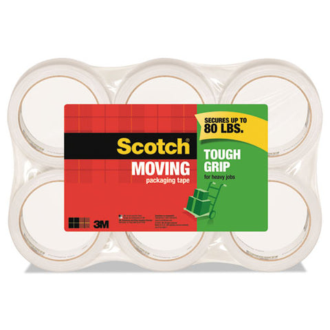 Tough Grip Moving Packaging Tape, 3" Core, 1.88" X 54.6 Yds, Clear, 6-pack