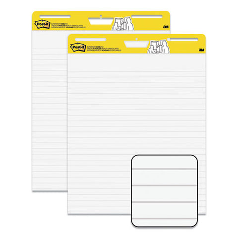 Self-stick Easel Pads, Ruled 1 1-2", 25 X 30, White, 30 Sheets, 2-carton