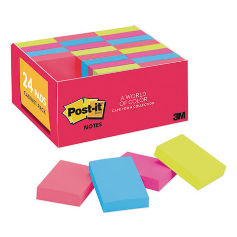 Original Pads In Cape Town Colors, 1 3-8 X 1 7-8, Plain, 100-sheet, 24-pack