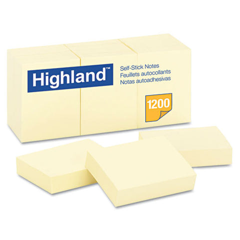 Self-stick Notes, 1.38 X 1.88, Yellow, 100 Notes-pad, 12 Pads-pack